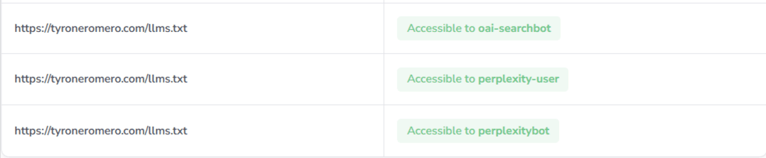 llms.txt: La IA y el Futuro del Posicionamiento Web 3 Acceso de Acceso de OAI-SearchBot y Perplexity al archivo llms.txt